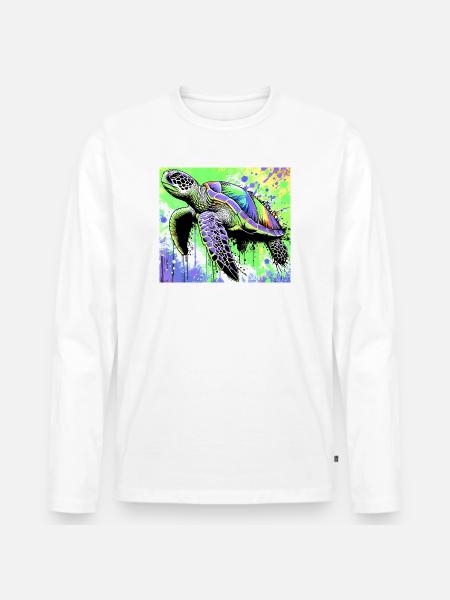 turtle - Men's Premium Organic Long Sleeve Shirt - white