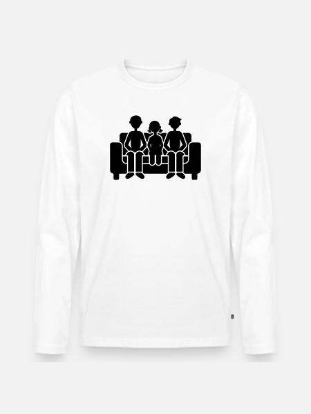 Family Together - Men's Premium Organic Long Sleeve Shirt - white