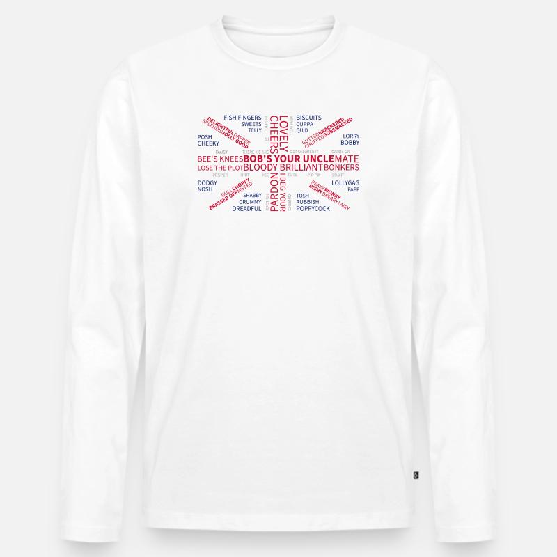 UBERBRITISH - Männer Premium Bio Langarmshirt - Weiß