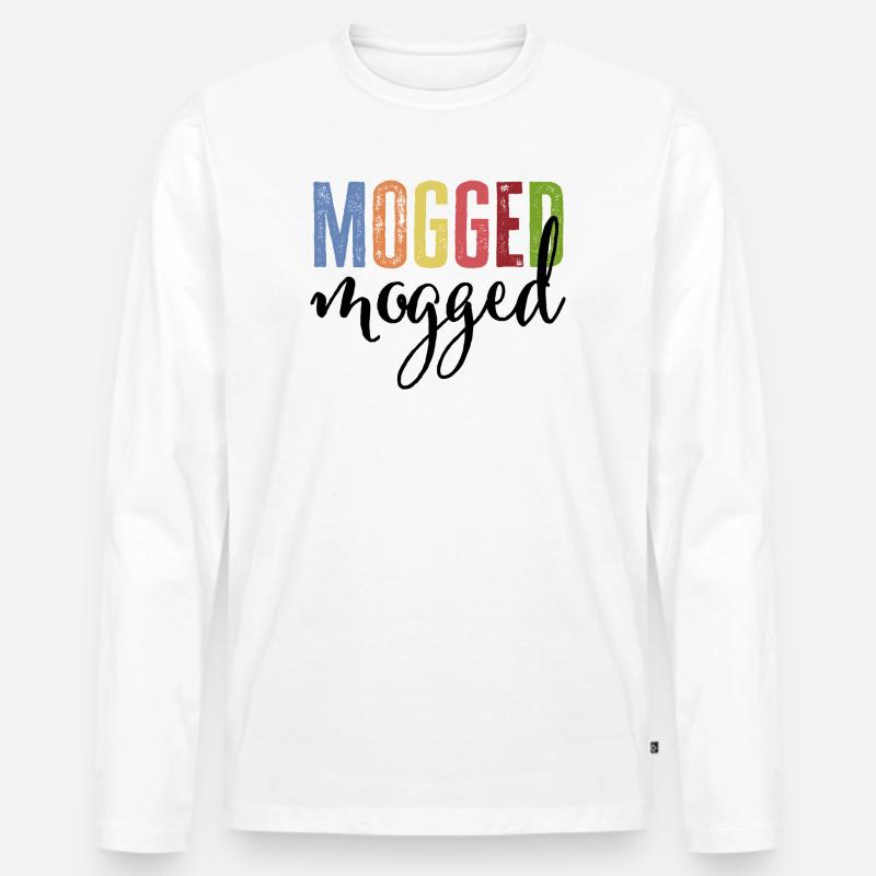 mogged - Männer Premium Bio Langarmshirt - Weiß