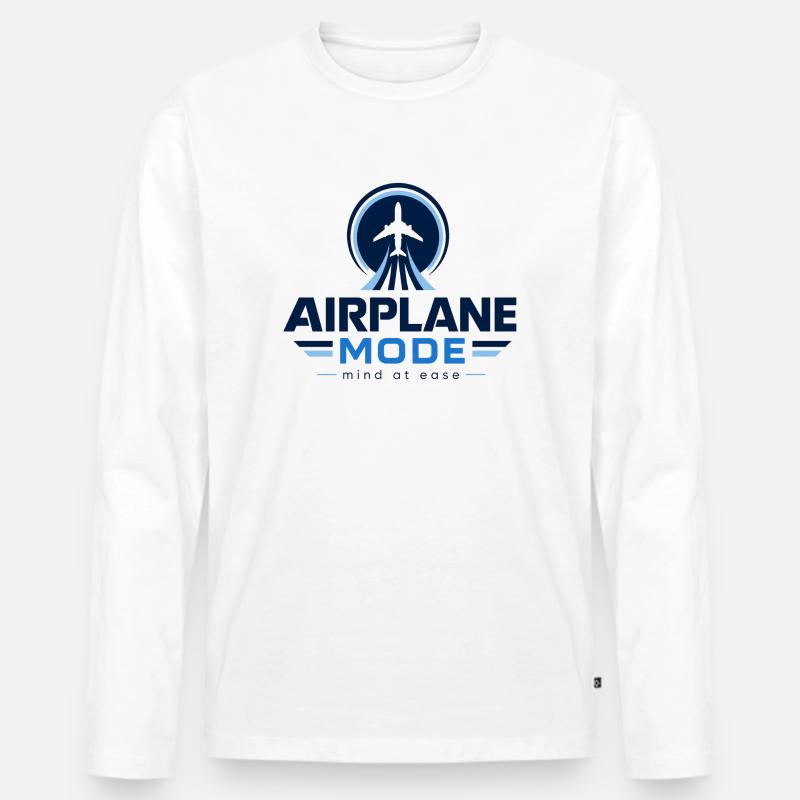 Flugmodus: Geist in Ruhe - Männer Premium Bio Langarmshirt - Weiß