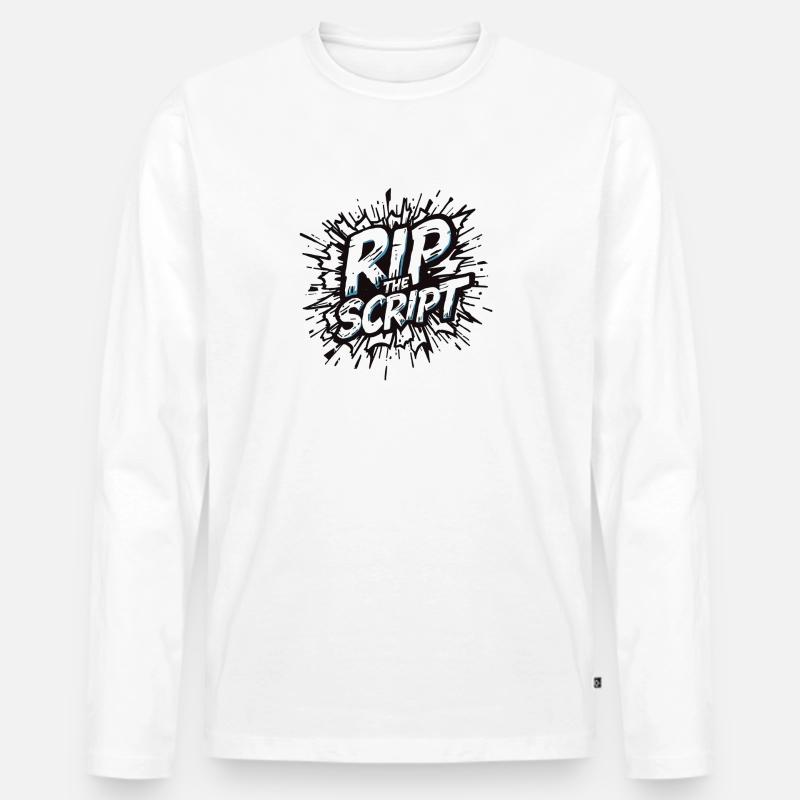 Rip the Script Burst - Männer Premium Bio Langarmshirt - Weiß