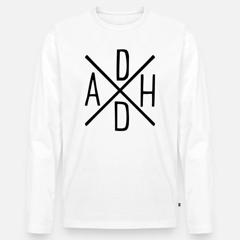 ADHS - Männer Premium Bio Langarmshirt - Weiß