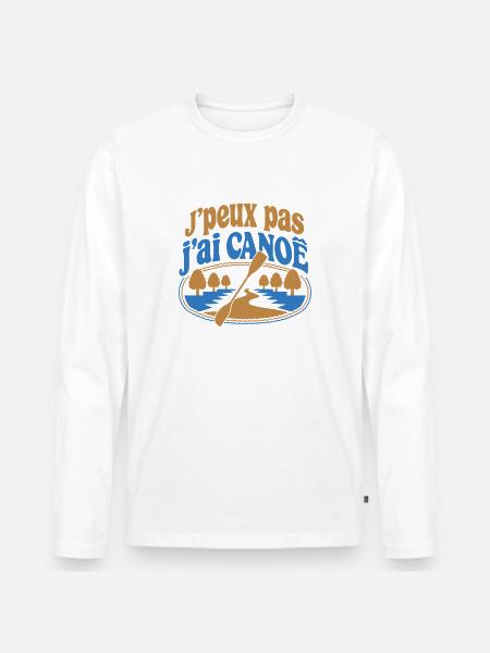 J’peux pas j’ai Canoë - T-shirt manches longues Premium bio Homme - blanc