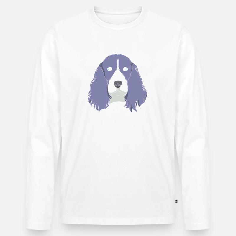 Springer Spaniel - Männer Premium Bio Langarmshirt - Weiß