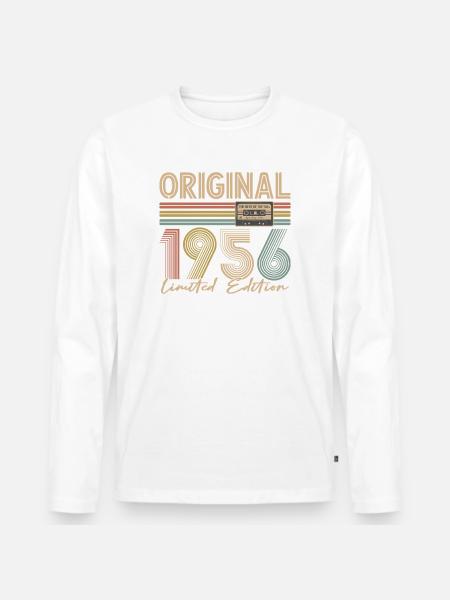 70e anniversaire, 70 ans - T-shirt manches longues Premium bio Homme - blanc
