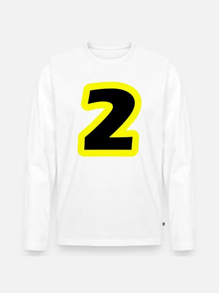 2 Number symbol - Men's Premium Organic Long Sleeve Shirt - white