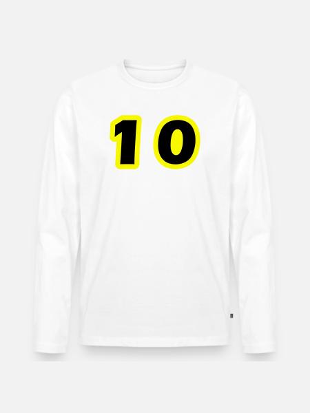 10 Number Symbol - Men's Premium Organic Long Sleeve Shirt - white