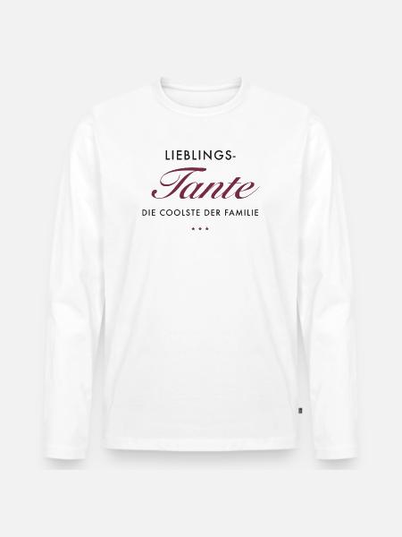 LieblingsTante Eleganz - Männer Premium Bio Langarmshirt - Weiß