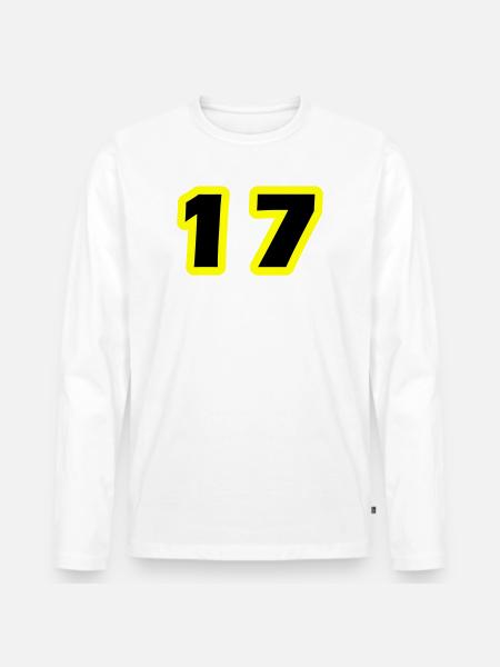 17 Number Symbol - Men's Premium Organic Long Sleeve Shirt - white