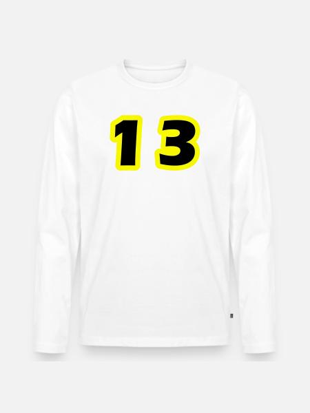Symbole numérique 13 - T-shirt manches longues Premium bio Homme - blanc