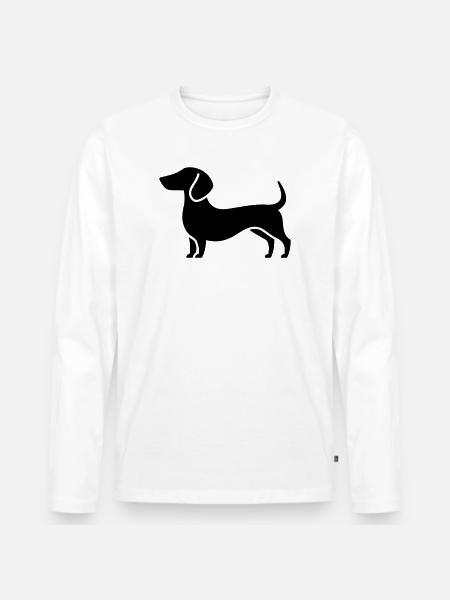 dachshund - Men's Premium Organic Long Sleeve Shirt - white