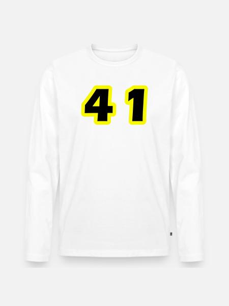 41 Number symbol - Men's Premium Organic Long Sleeve Shirt - white