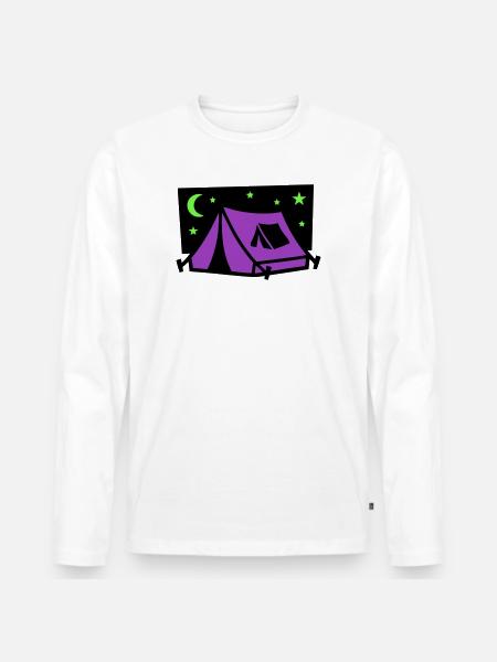 Festival Tent Night Logo - Men's Premium Organic Long Sleeve Shirt - white