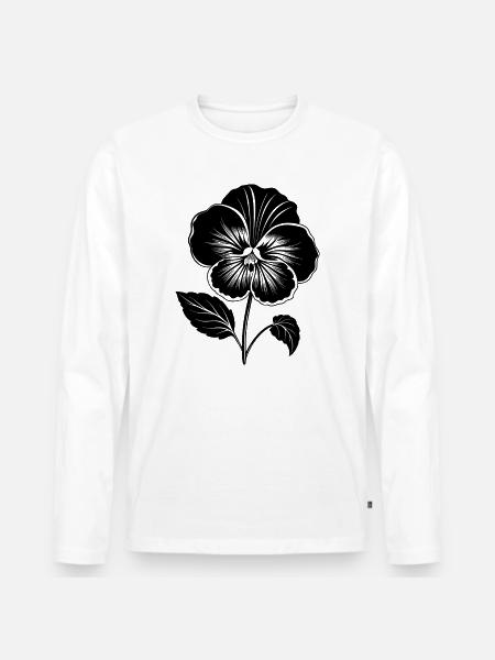 Pansy Flower - Men's Premium Organic Long Sleeve Shirt - white