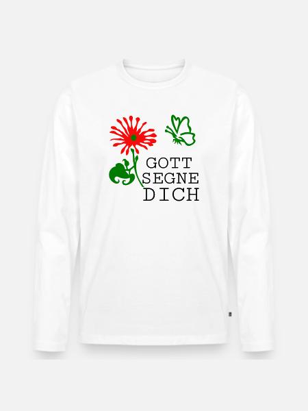 Konfirmation - Männer Premium Bio Langarmshirt - Weiß