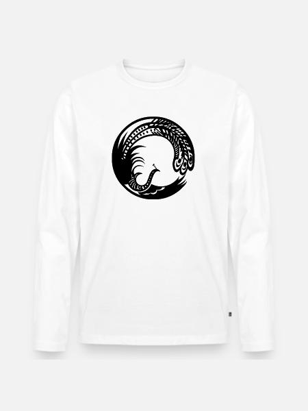 Peacock - Men's Premium Organic Long Sleeve Shirt - white