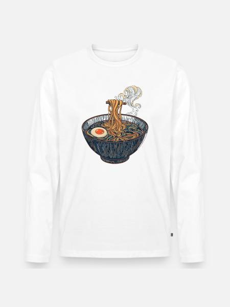 Slurping expressly allowed - Men's Premium Organic Long Sleeve Shirt - white