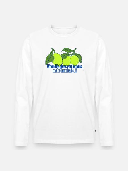LIMONADE - Männer Premium Bio Langarmshirt - Weiß