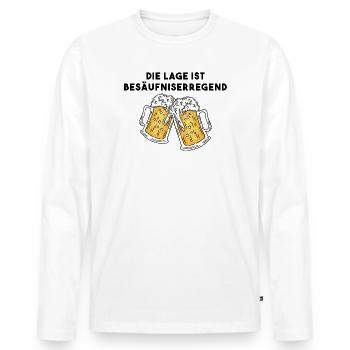 Lustiges Bier - Männer Premium Bio Langarmshirt - Weiß - Vorne - Nico (187cm)