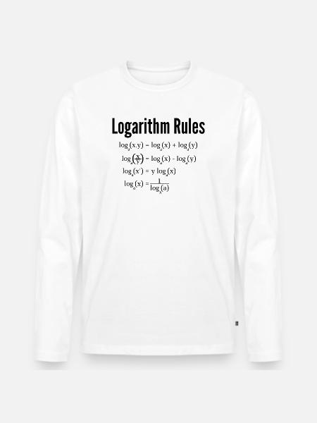 Logarithmusregeln – Mathematiklehrer-Geschenk - Männer Premium Bio Langarmshirt - Weiß
