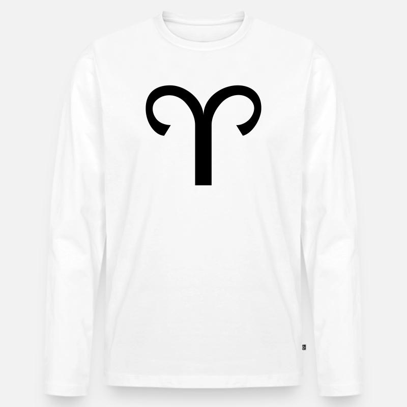 Sternzeichen Widder - Männer Premium Bio Langarmshirt - Weiß