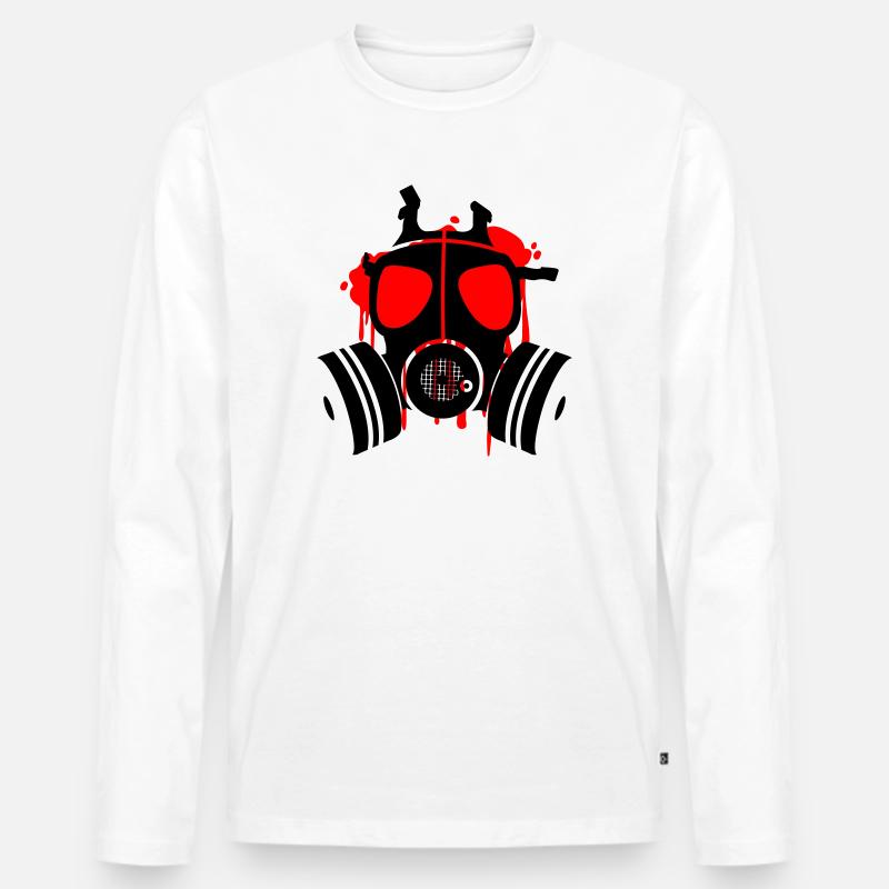 death is everywhere - Männer Premium Bio Langarmshirt - Weiß