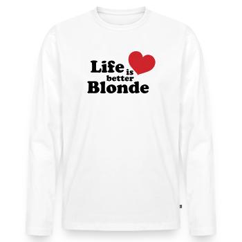 Blonde Life - Männer Premium Bio Langarmshirt - Weiß - Vorne - Nico (187cm)
