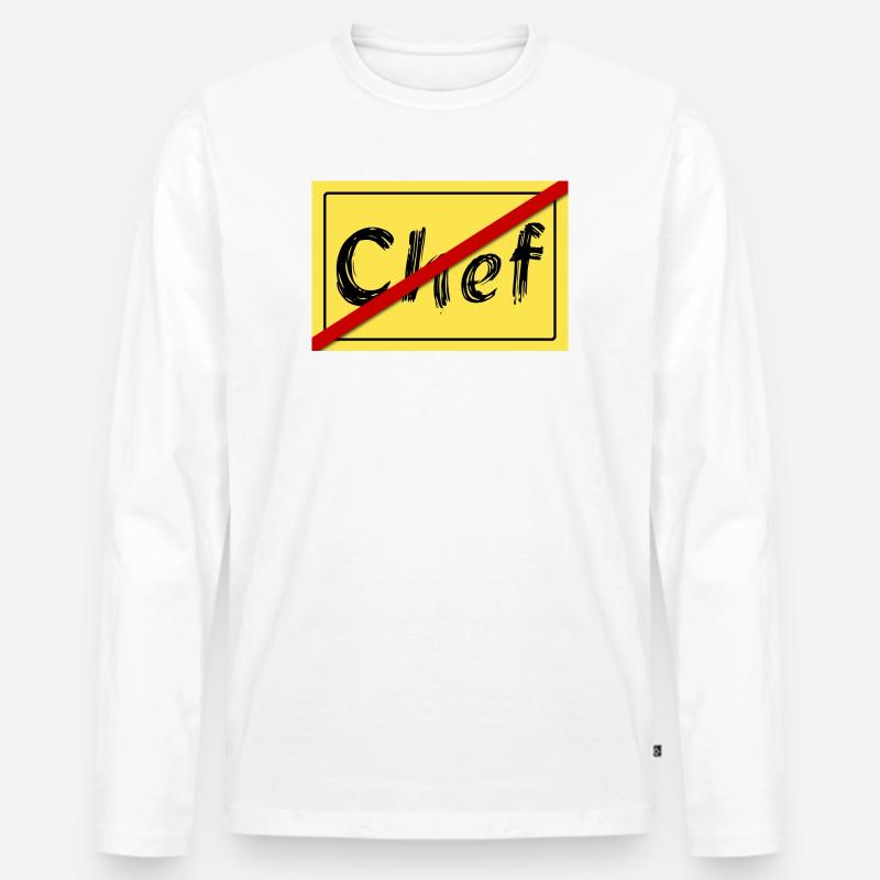 Ex-Chef - Männer Premium Bio Langarmshirt - Weiß