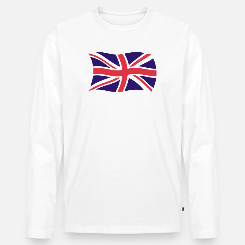 England Flagge - Männer Premium Bio Langarmshirt - Weiß