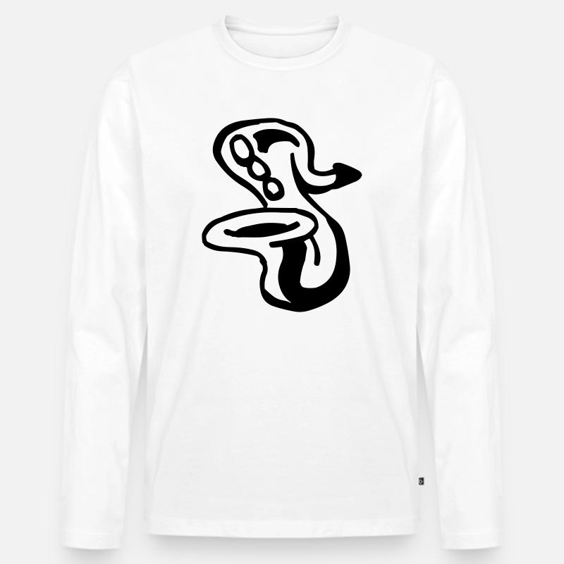 Saxophon - Männer Premium Bio Langarmshirt - Weiß