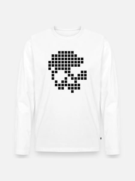 Digital skull - Men's Premium Organic Long Sleeve Shirt - white