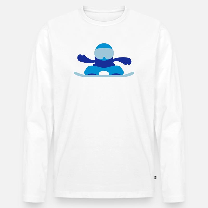 snowboarder - Männer Premium Bio Langarmshirt - Weiß