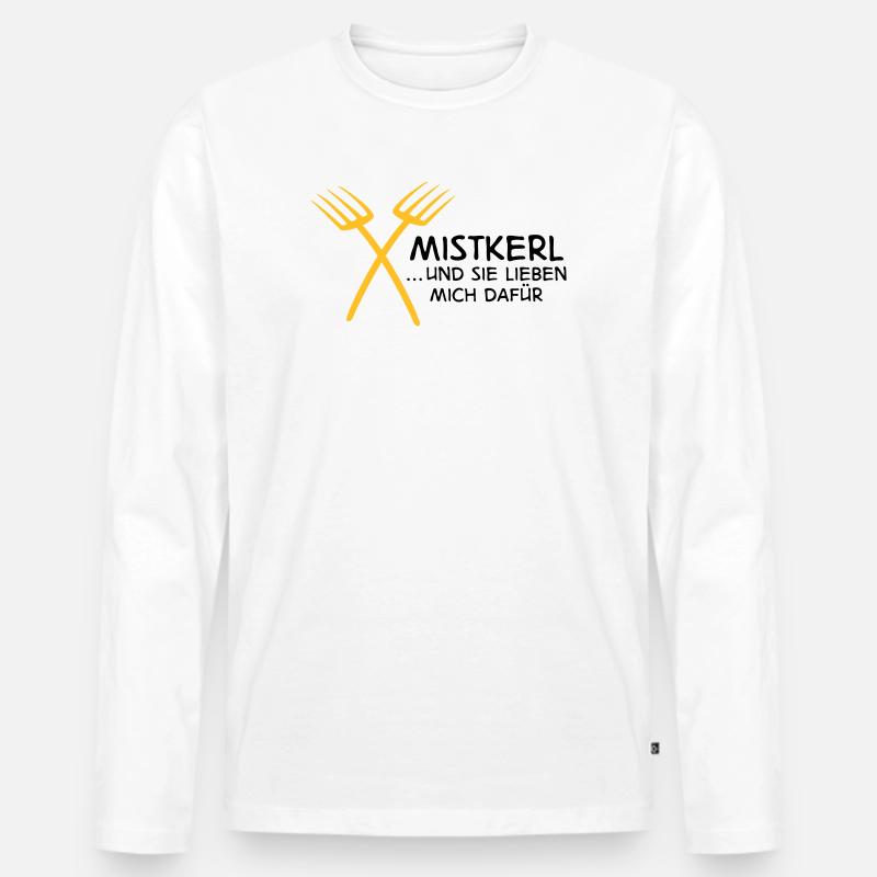 2541614 15142795 mistkerl - Männer Premium Bio Langarmshirt - Weiß