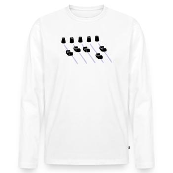 music mixer - Männer Premium Bio Langarmshirt - Weiß - Vorne - Nico (187cm)