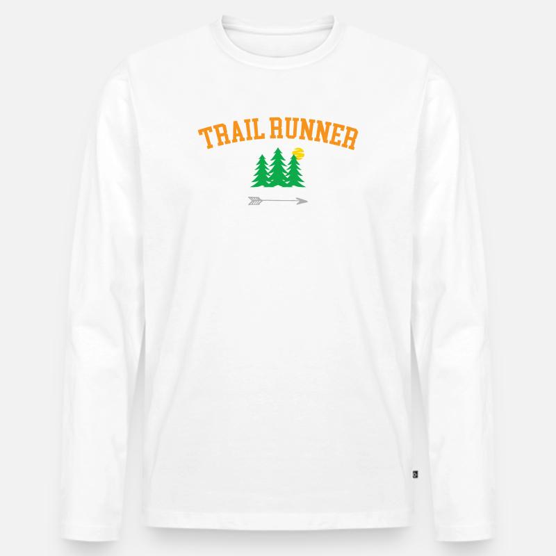 Trailrunner - Männer Premium Bio Langarmshirt - Weiß