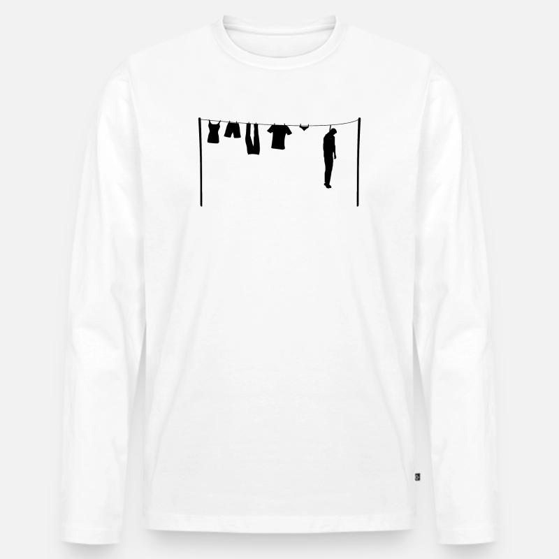 Der Gehängte - Männer Premium Bio Langarmshirt - Weiß
