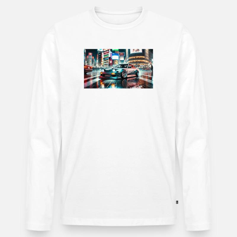 Driftauto - Männer Premium Bio Langarmshirt - Weiß