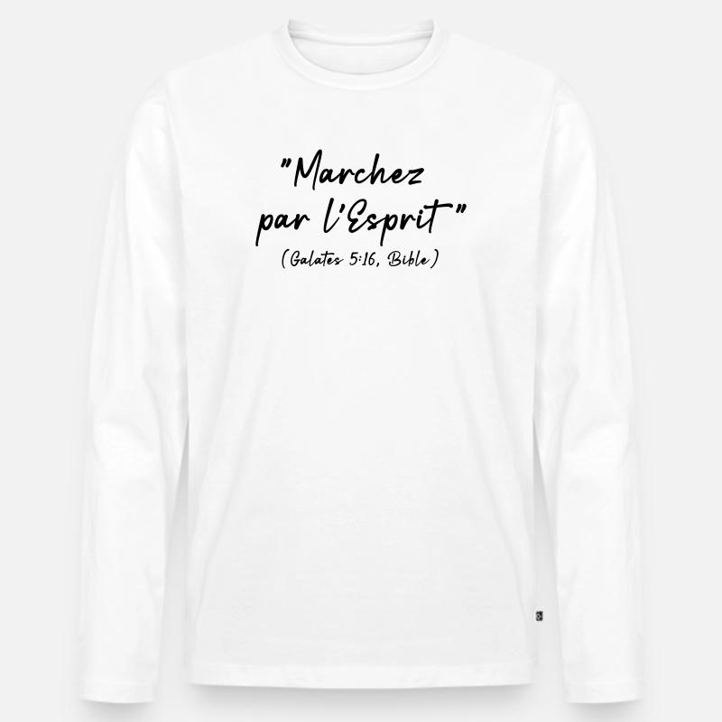 Botschaft aus der Bibel, Galater 5,16 - Männer Premium Bio Langarmshirt - Weiß