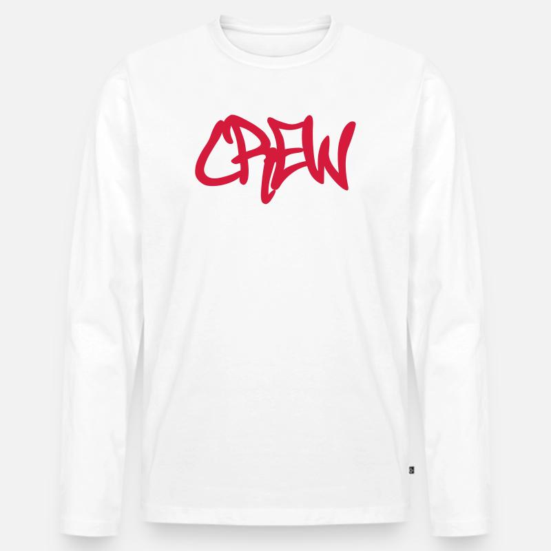 CREW - Männer Premium Bio Langarmshirt - Weiß