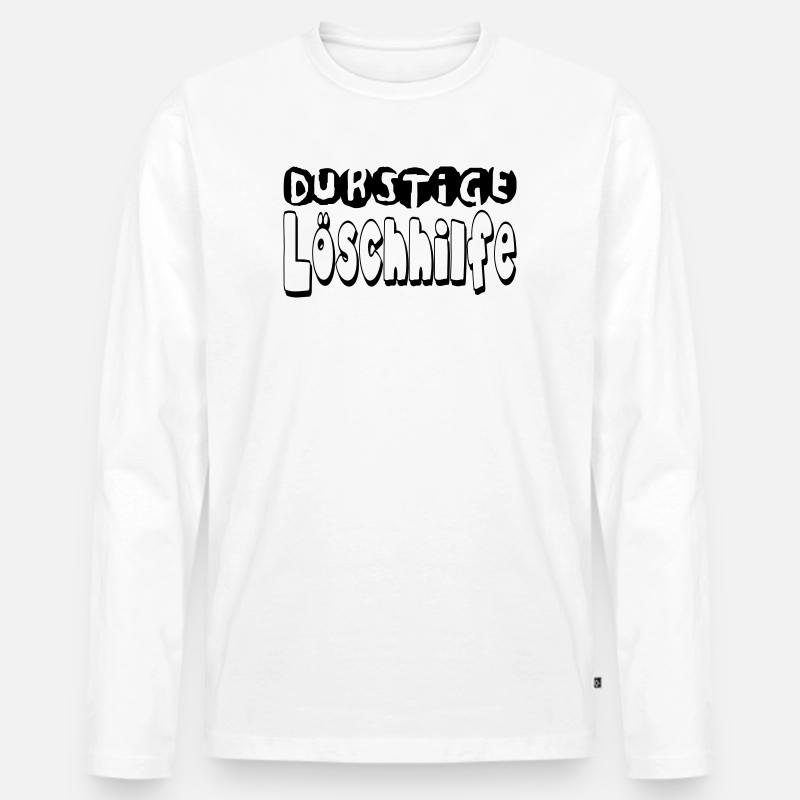 durstigelöschhilfe - Männer Premium Bio Langarmshirt - Weiß