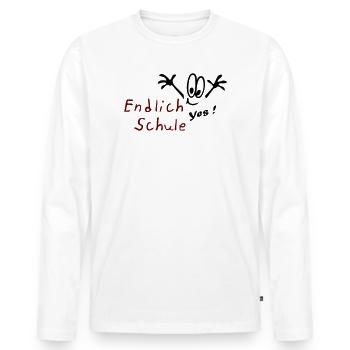 École - T-shirt manches longues Premium bio Homme - blanc - Devant - Nico (187cm)