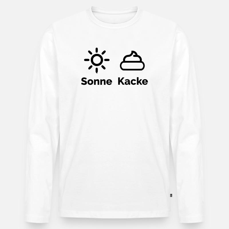 Sonne Kacke - Männer Premium Bio Langarmshirt - Weiß
