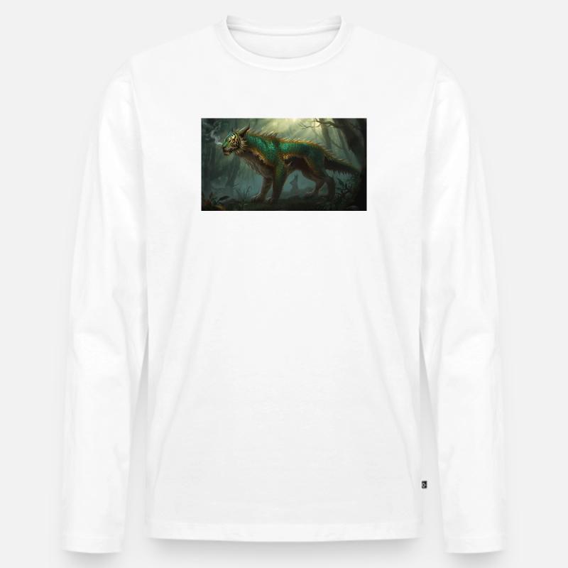 Drachentiger 2 - Männer Premium Bio Langarmshirt - Weiß