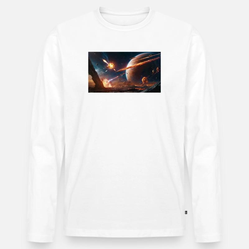 Kampf im Sternenmeer Planetarischer Kollaps - Männer Premium Bio Langarmshirt - Weiß
