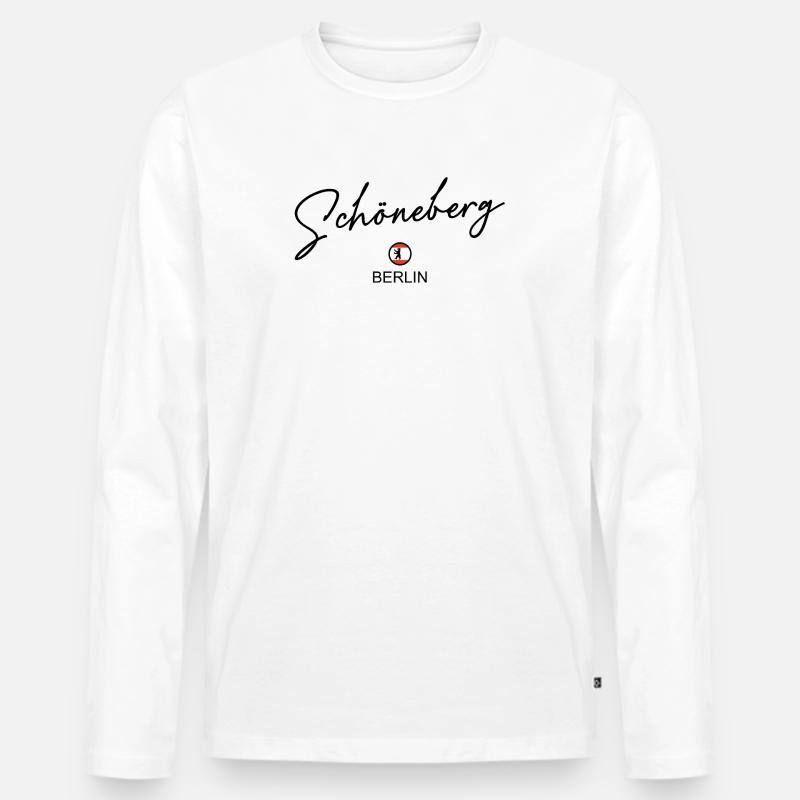 Schöneberg - Berlin Flagge - Berliner Bär - Männer Premium Bio Langarmshirt - Weiß
