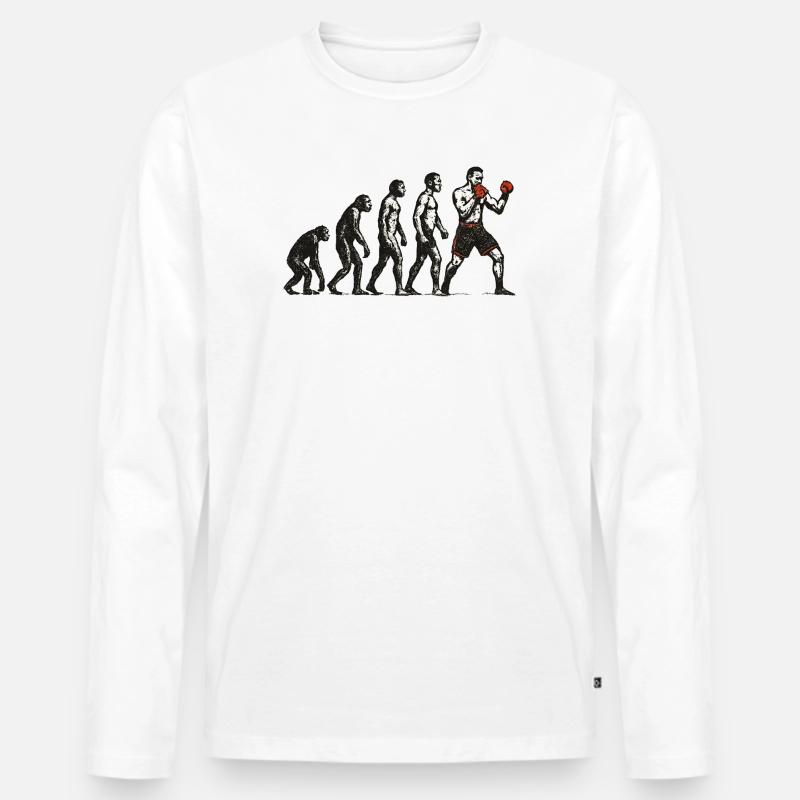 Evolution zum MMA Fighter im Grunge Style - Männer Premium Bio Langarmshirt - Weiß