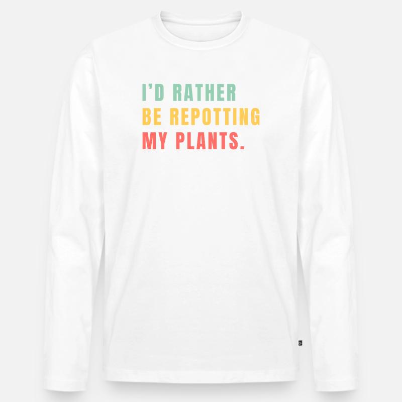 Blumen Gärtnern - Männer Premium Bio Langarmshirt - Weiß