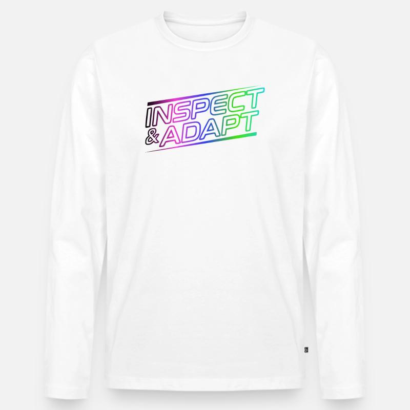 Inspect & Adapt, Agile Coach Scrum Tasse - Männer Premium Bio Langarmshirt - Weiß