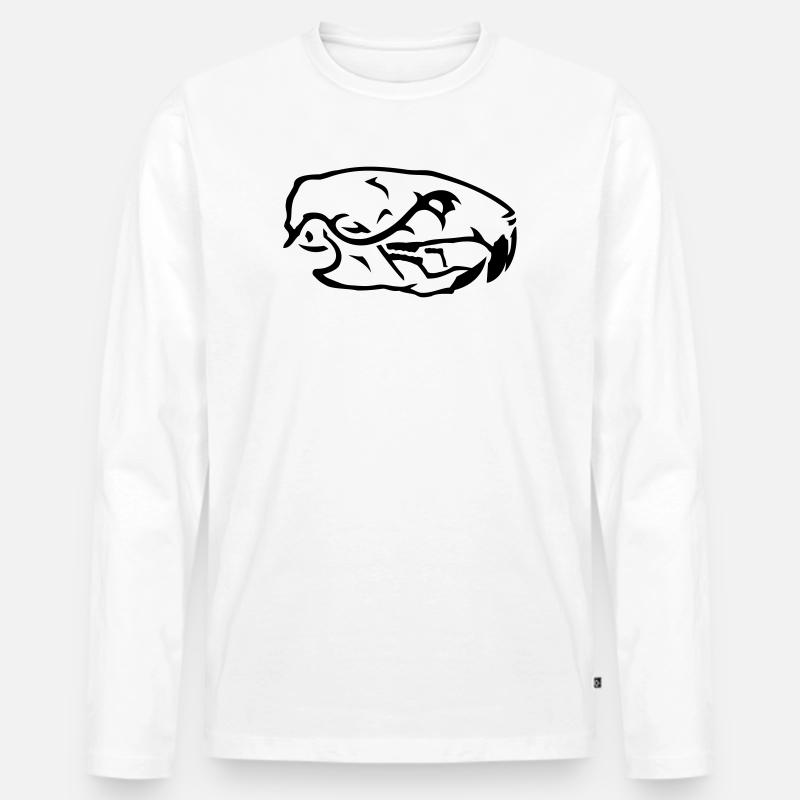 Ratten Skull Schädel - Männer Premium Bio Langarmshirt - Weiß